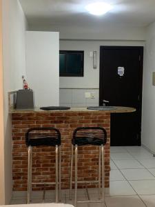 Kuchyň nebo kuchyňský kout v ubytování Marsallis Flat 202 - Natal RN