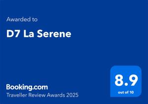 D7 La Serene的证书、奖牌、标识或其他文件