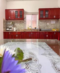 Nhà bếp/bếp nhỏ tại Hạnh Phúc homestay