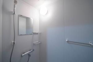 bagno con doccia, specchio e luce di The Gracious a Sapporo Altre 90 foto