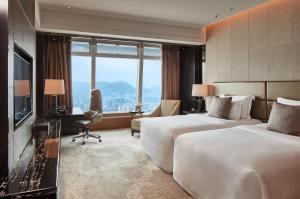 A television and/or entertainment centre at The Ritz-Carlton, Hong Kong