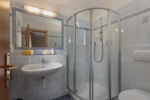 Koupelna v ubytování Hotel Garni Alpes
