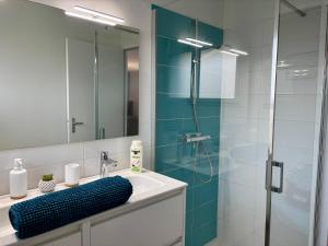 Koupelna v ubytování Maison contemporaine refaite à neuf - À 50M de l'océan + 27 fotografií