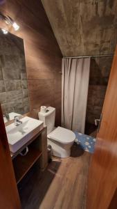 un baño con inodoro y lavabo en The North House by Ponta Negra Azores, en Biscoitos