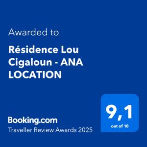 a blue sign with the text awarded to resistance low calcium ama location at Résidence Lou Cigaloun - ANA LOCATION in Gréoux-les-Bains
