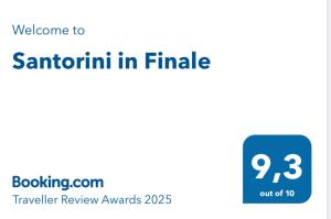 Certificato, attestato, insegna o altro documento esposto da Santorini in Finale