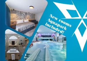 塞内奇Hotel Senec Aqua Resort - Family friendly的酒店客房带大型游泳池