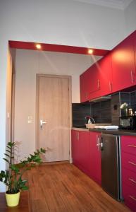 Kuchyň nebo kuchyňský kout v ubytování Gatelouzou Apartments