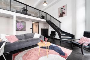 Posezení v ubytování Modern loft-apartments in Prague
