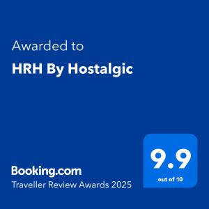 Certifikát, hodnocení, plakát nebo jiný dokument vystavený v ubytování HRH By Hostalgic