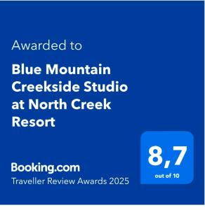 Sijil, anugerah, tanda atau dokumen lain yang dipamerkan di Blue Mountain Creekside Studio at North Creek Resort