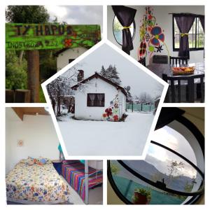un collage de fotos de una casa en Ty Hapus, en El Bolsón