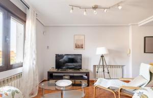 a living room with a couch and a tv at Apartamento Esperanza de Llanes Selnatur in Llanes