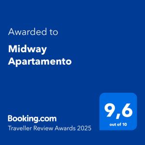 a blue screen with the text awarded to midwayarmaarma at Midway Apartamento in Torremolinos