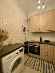 cocina con lavadora en In between Syntagma & Plaka, en Atenas 7 fotos más