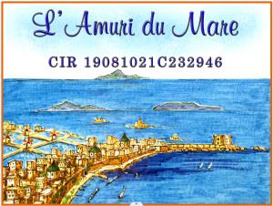 a painting of a city on the water at L'amuri du mare in Trapani