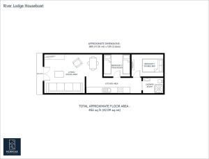 un plano de una casa en Thurne River Lodge Houseboat, en Stalham
