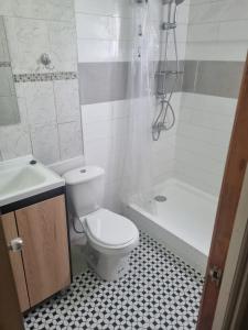 Koupelna v ubytování Cabañas Renova