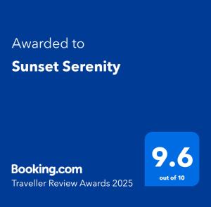 una schermata di un telefono con il testo assegnato all'eternità al tramonto di Sunset Serenity a Shëngjin