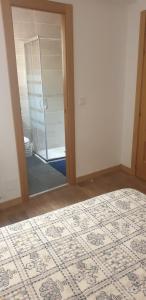 an empty room with a mirror and a rug at Tú casa en Aranda in Aranda de Duero +14 photos
