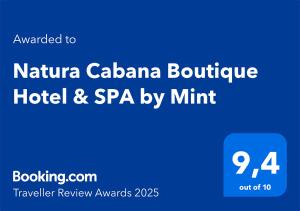 Certifikát, hodnocení, plakát nebo jiný dokument vystavený v ubytování Natura Cabana Boutique Hotel & SPA by Mint