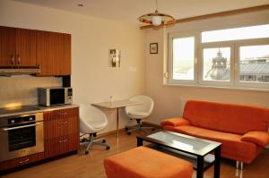 Kuchyňa alebo kuchynka v ubytovaní Cozy 1 bed top floor apartment in the Old town Bratislava
