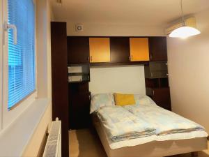 Posteľ alebo postele v izbe v ubytovaní Cozy 1 bed top floor apartment in the Old town Bratislava