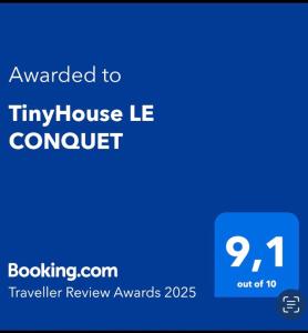 Certifikát, hodnocení, plakát nebo jiný dokument vystavený v ubytování TinyHouse LE CONQUET