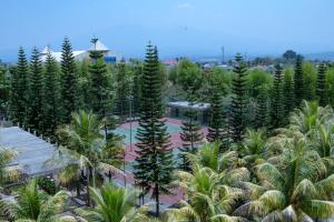 an overhead view of a park with palm trees at Sutanraja Hotel & Convention Centre in Soreang