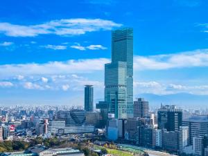 大阪景观或在酒店看到的城市景观
