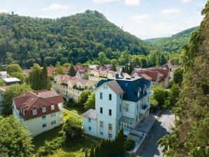 an aerial view of a town in a mountain at Maria Luise in Bad Harzburg
