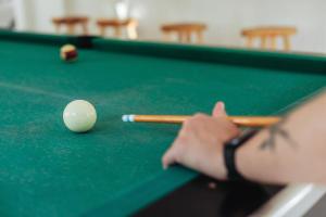 Biliár nebo kulečník v ubytování Hotel Nathalie