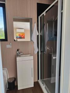 Bilik mandi di Tiny Retreat by the River by Tiny Away