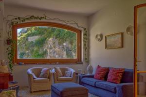 Area soggiorno di Villa D'apuzzo nel cuore di Positano