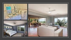 a collage of three pictures of a living room at 6th Tee Southbroom in Southbroom