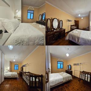 2 fotos diferentes de un dormitorio con 2 camas en Mintakaroo on Sea, en Mossel Bay