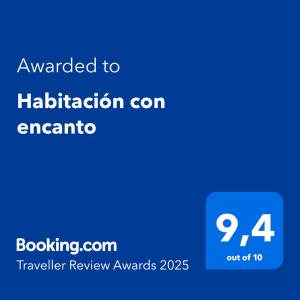 Habitación con encanto tanúsítványa, márkajelzése vagy díja