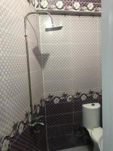 een badkamer met een douche en een toilet. bij Dodo home in Dahab
