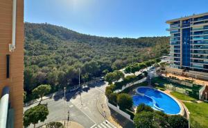 En generel udsigt til bjerge eller udsigt til bjerge taget fra lejligheden