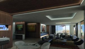 a living room with couches and chairs and a living room with at Departamento Casa Romita in San Antonio Quintanilla