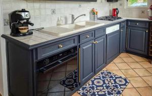 a kitchen with a sink and a dishwasher at Lovely Home In Foulbec With Wifi in Foulbec