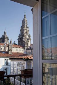 a view of a building from a window at Casa Celsa-Barbantes in Santiago de Compostela