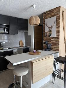 Η κουζίνα ή μικρή κουζίνα στο Appartements au cœur de la station de ski "La Foux D'allos"