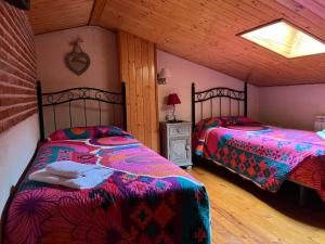 a bedroom with two beds in a room at La Casita del Alberche in San Martín de la Vega del Alberche