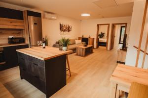 Kuchyň nebo kuchyňský kout v ubytování Hotel U Racka