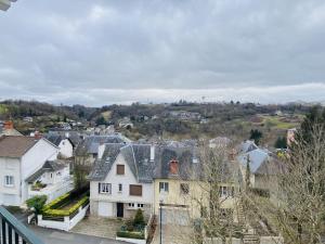 Vistas al mar de una ciudad con casas y árboles en Le SENS UNIQUE, en Rodez