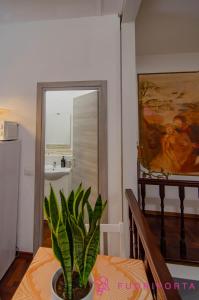 una pianta seduta su un tavolo in una stanza di Garden Fiore del Ducato a Parma Altre 21 foto