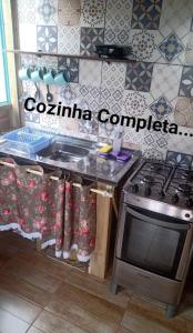 Dapur atau dapur kecil di Cabanas do Wolff - Verde