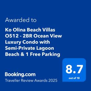 Um certificado, prémio, placa ou documento mostrado em Ko Olina Beach Villas O512 - 2BR Ocean View Luxury Condo with Semi-Private Lagoon Beach & 1 Free Parking