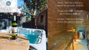 Nápoje v ubytování Luxe kamer met stoomsauna bij B&B Gezond aan Zee - Toegang bad en buiten Wellness tegen meerprijs